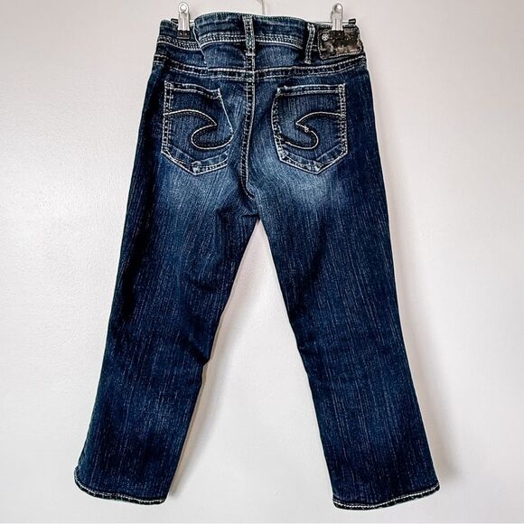 Silver Jeans Co Aiko Kick Flare Capri Dark Wash Size 30 - Picture 4 of 7